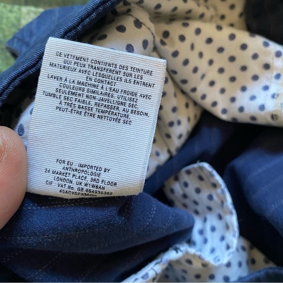 Anthropologie Pilcro Fit Hyphen Pants Size 29‎ Striped Blue Trouser Straight - Picture 5 of 11